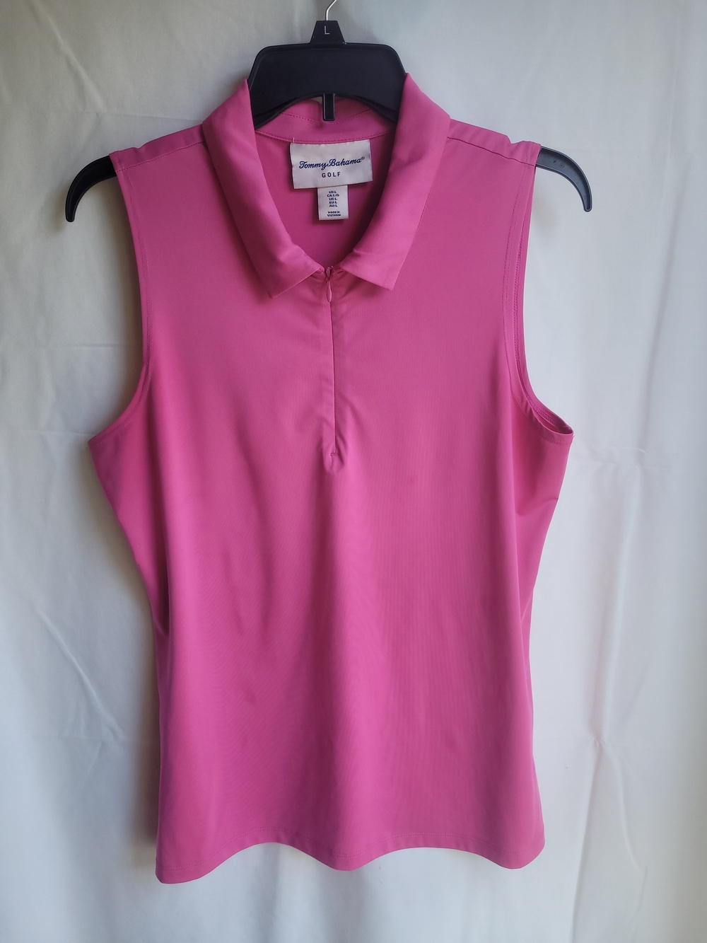 Tommy Bahama Bright Pink Sleeveless Polo Golf Top Size L
